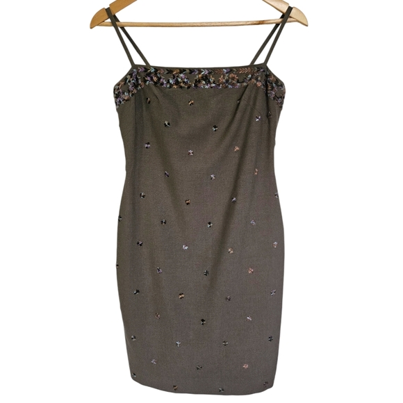 90s Laundry Shelli Segal embroidered mini sheath dress - Picture 1 of 11